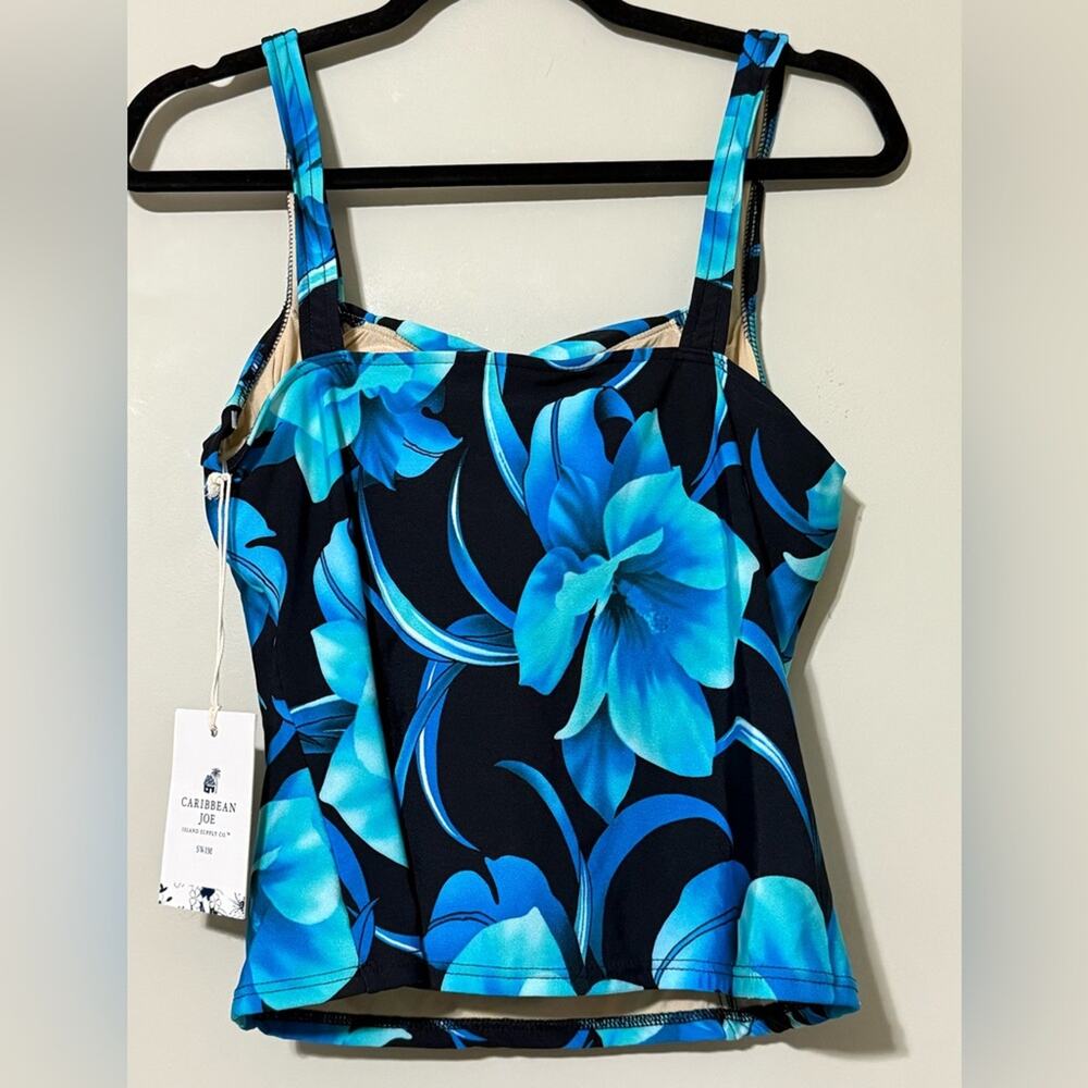 Caribbean Joe Island Supply Co. women’s size 16 floral swim top tankini padded - Picture 11 of 12
